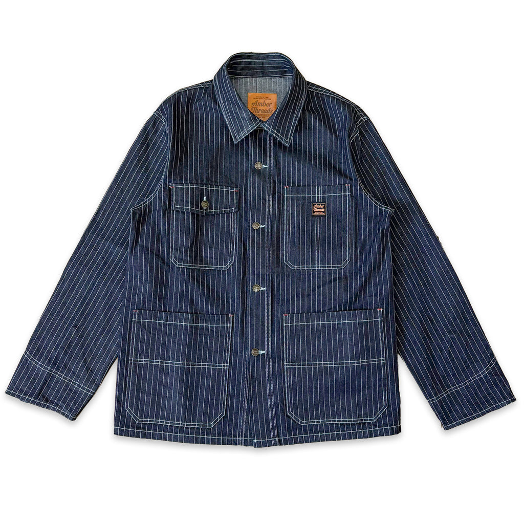 13オンス ヒッコリーデニム カバーオールジャケット/ Hickory Coverall Jacket 【Amber Threads】