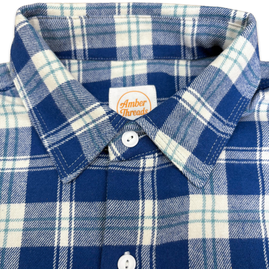 先染めコットン チェックフランネルワークシャツ / Cotton Flannel Check Shirt 【Amber Threads】