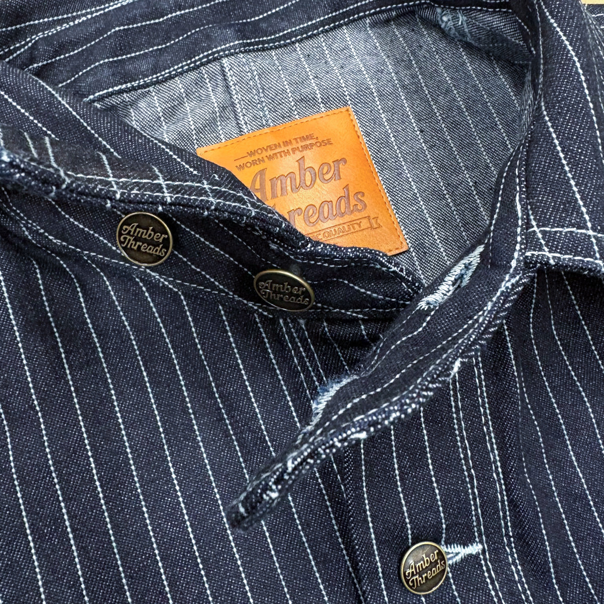 13オンス ヒッコリーデニム カバーオールジャケット/ Hickory Coverall Jacket 【Amber Threads】