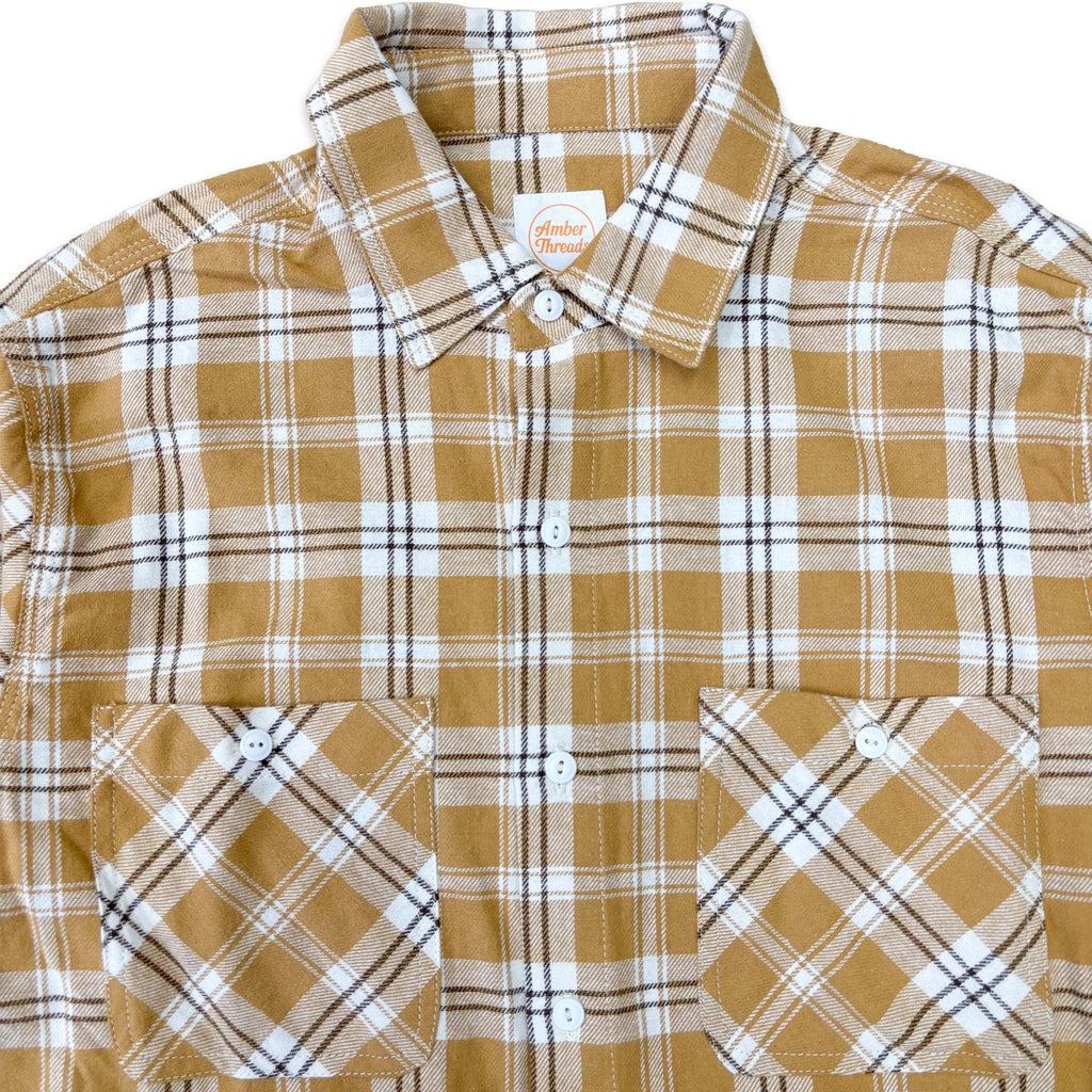 先染めコットン チェックフランネルワークシャツ / Cotton Flannel Check Shirt 【Amber Threads】