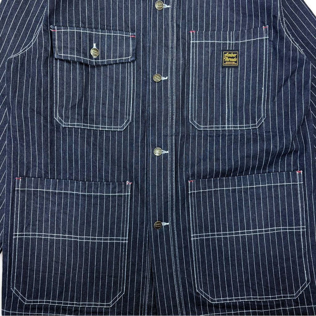 13オンス ヒッコリーデニム カバーオールジャケット/ Hickory Coverall Jacket 【Amber Threads】