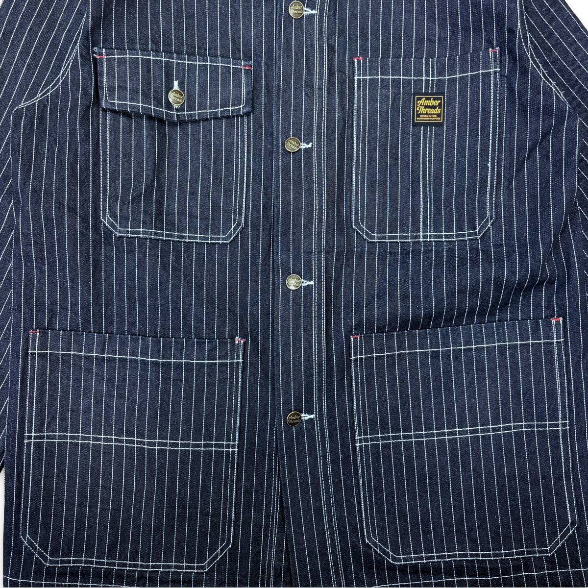 13オンス ヒッコリーデニム カバーオールジャケット/ Hickory Coverall Jacket 【Amber Threads】