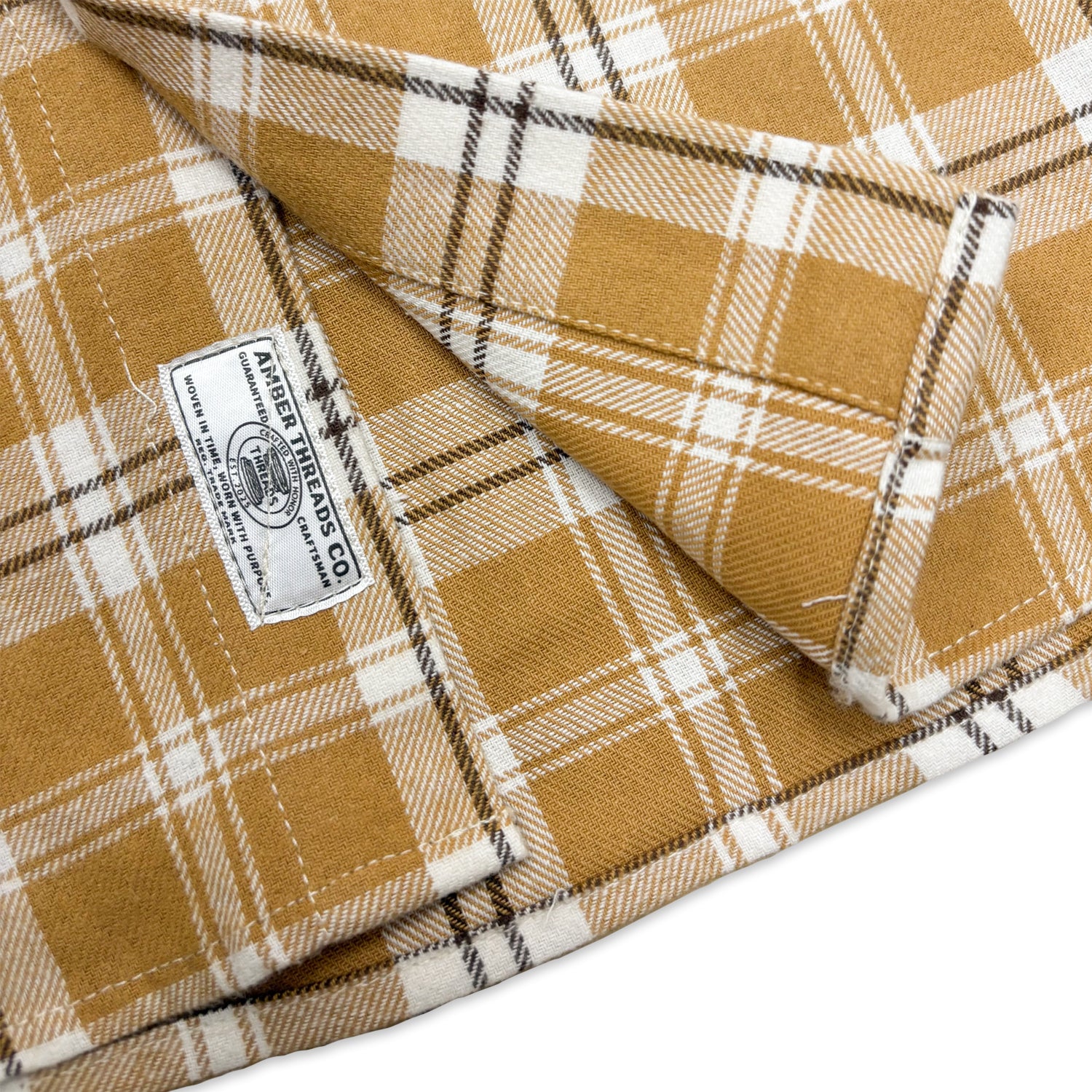 先染めコットン チェックフランネルワークシャツ / Cotton Flannel Check Shirt 【Amber Threads】