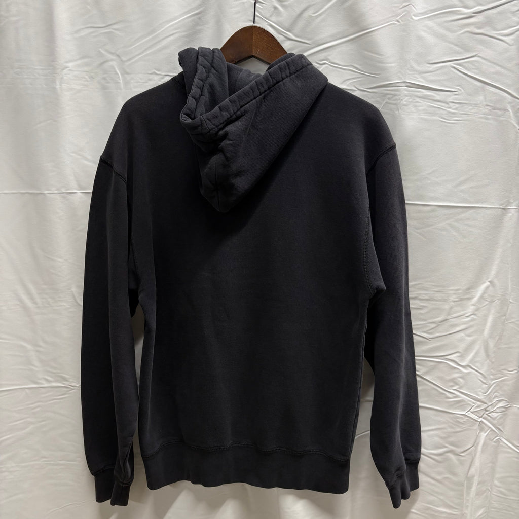 【古着】RUSSELL ATHLETIC ロゴ プルオーバーパーカー ブラック Sサイズ