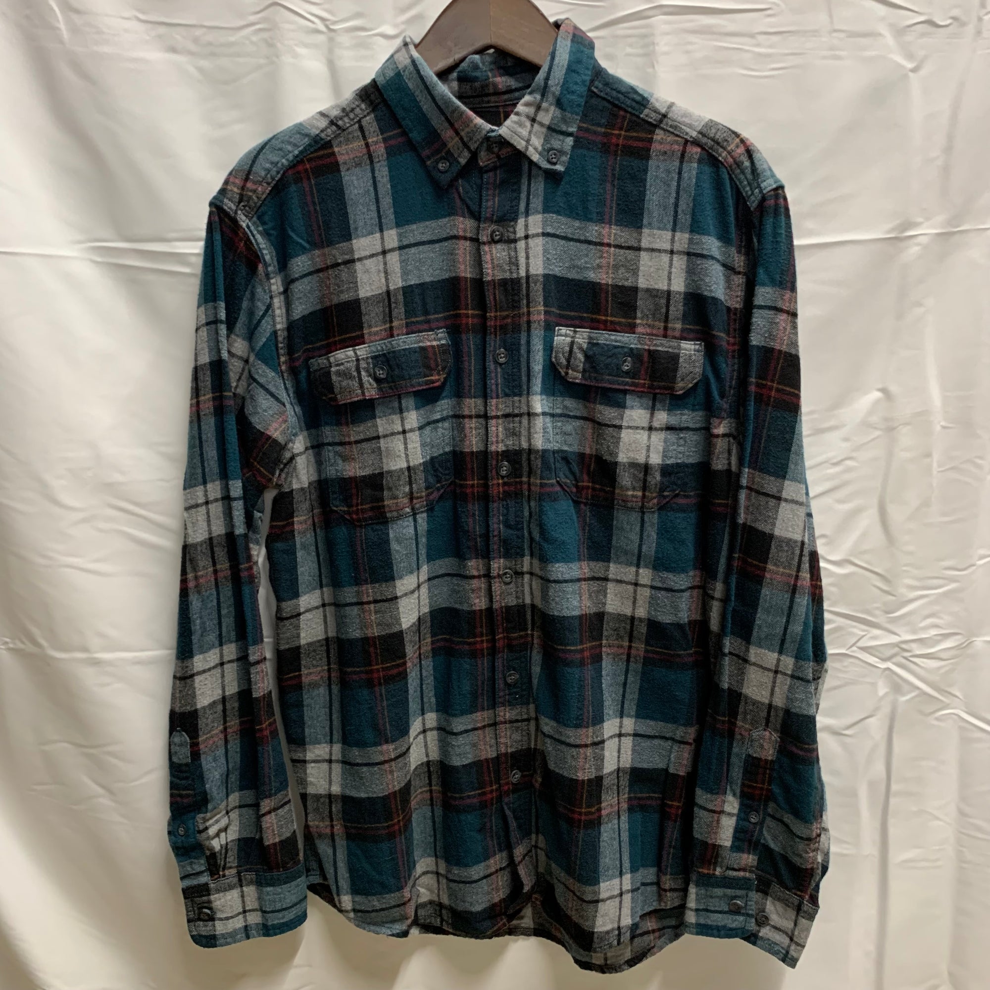 【中古】【古着】GEORGE チェック シャツ グリーン Mサイズ