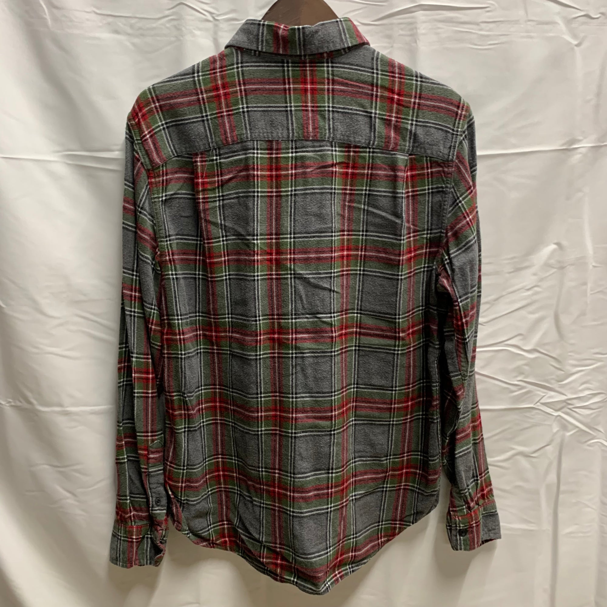 【中古】【古着】GEORGE チェック シャツ グレー Mサイズ