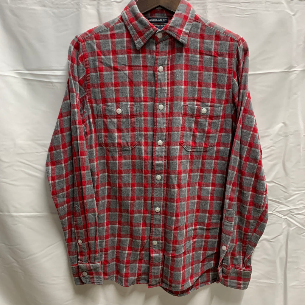【中古】【古着】OLD NAVY チェック L/S フランネルシャツ グレー XXSサイズ