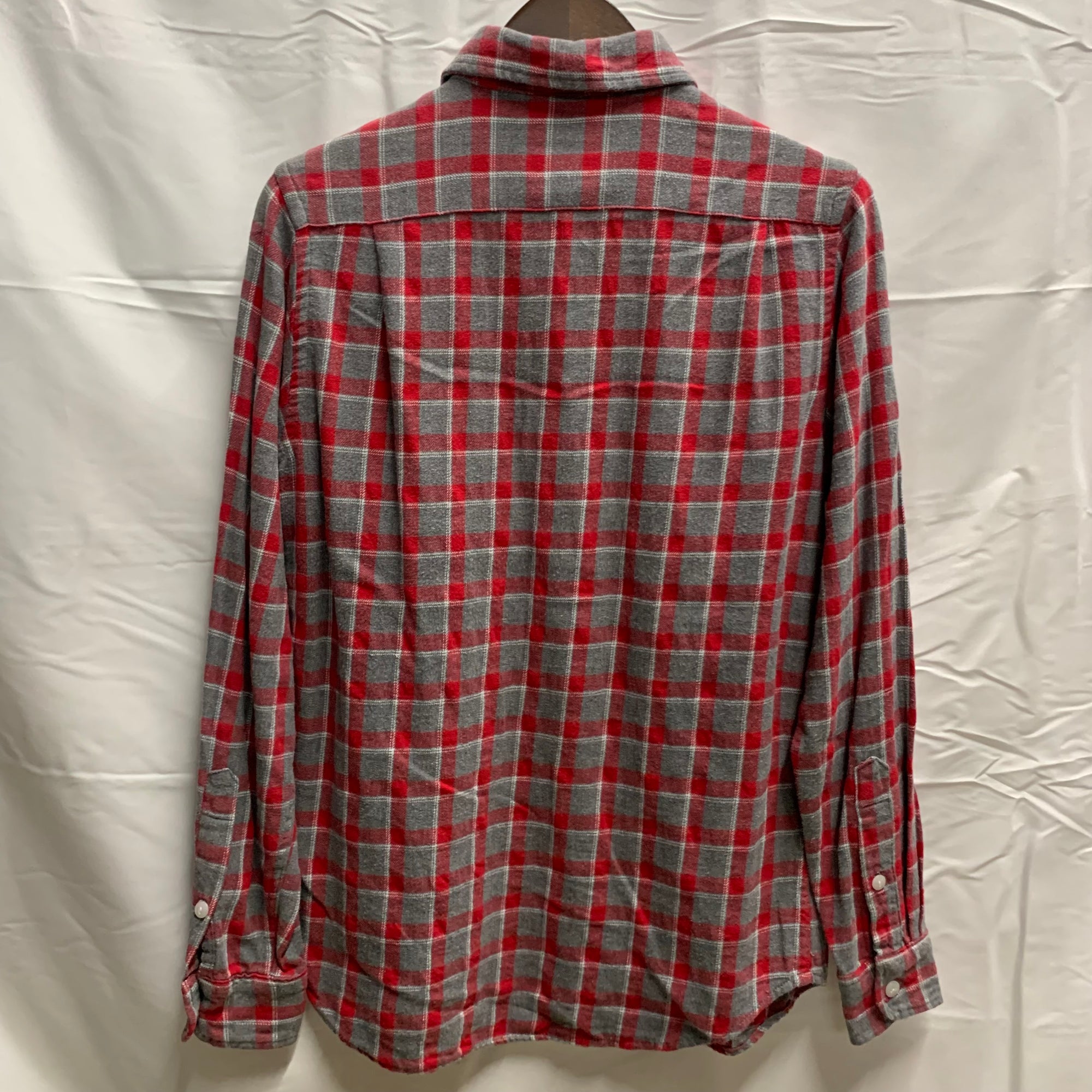 【中古】【古着】OLD NAVY チェック L/S フランネルシャツ グレー XXSサイズ