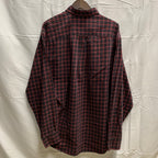 【中古】【古着】NAUTICA チェック シャツ ネイビー×レッド Lサイズ