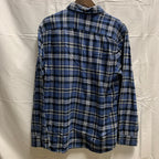 【中古】【古着】Amazon Essentials チェック シャツ ブルー×ホワイト Lサイズ
