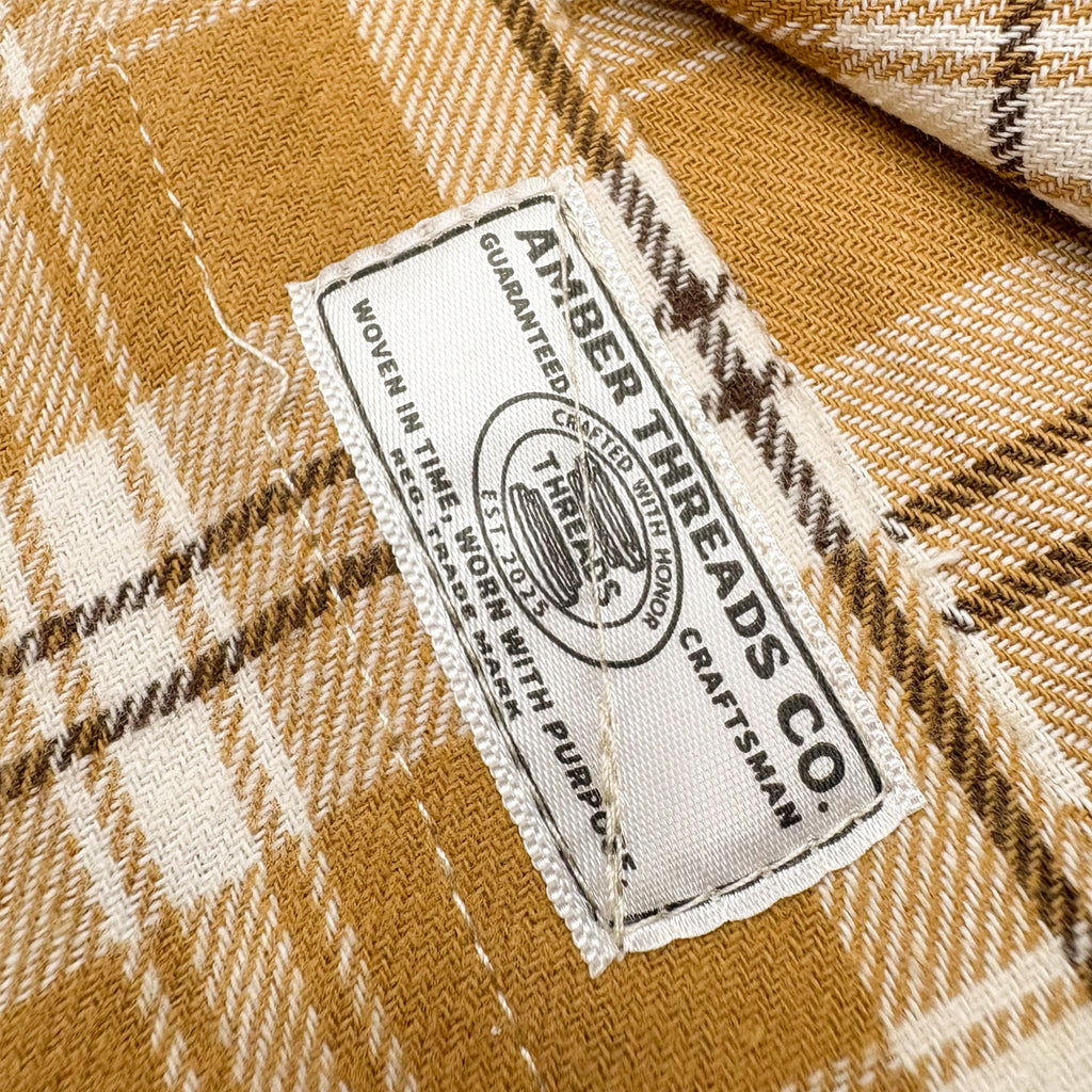 先染めコットン チェックフランネルワークシャツ / Cotton Flannel Check Shirt 【Amber Threads】