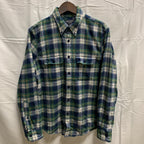 【中古】【古着】Abercrombie&Fitch チェック シャツ グリーン×ブルー×ホワイト Mサイズ