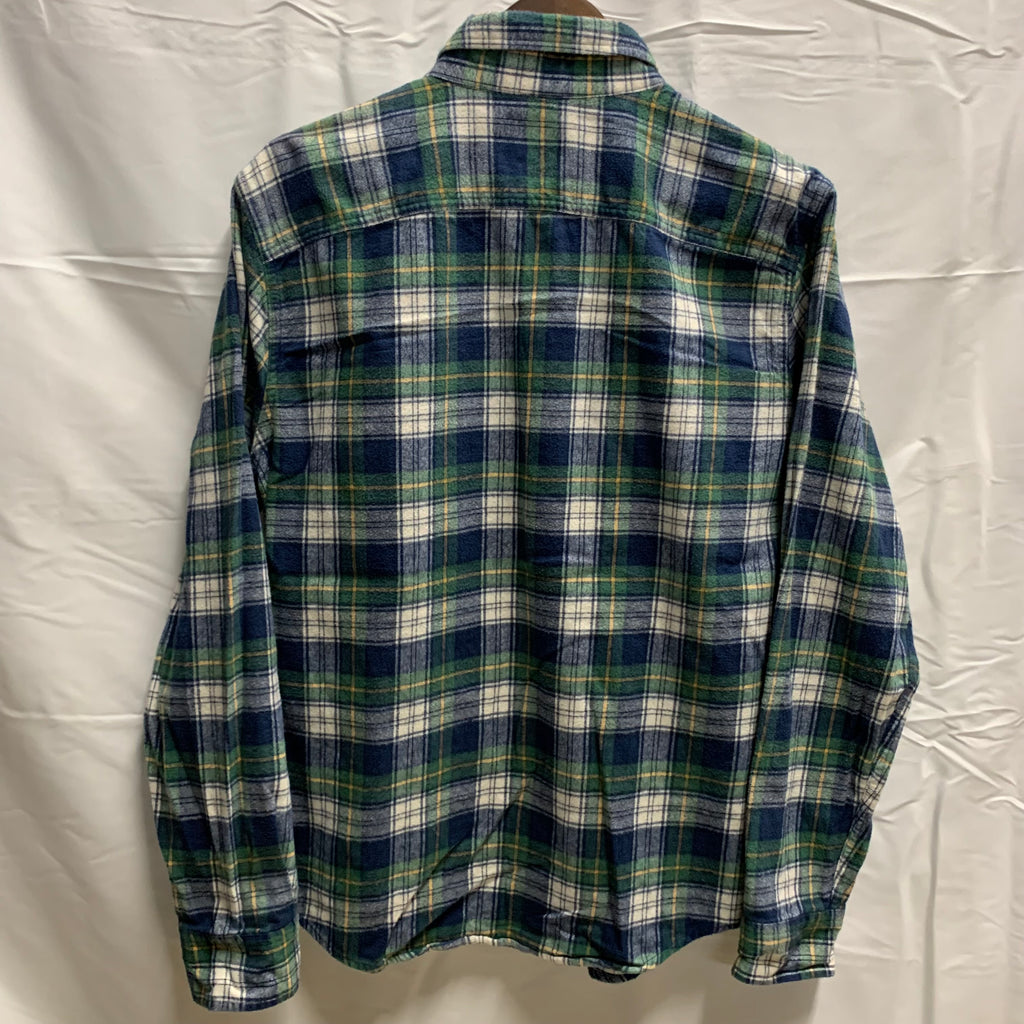 【中古】【古着】Abercrombie&Fitch チェック シャツ グリーン×ブルー×ホワイト Mサイズ