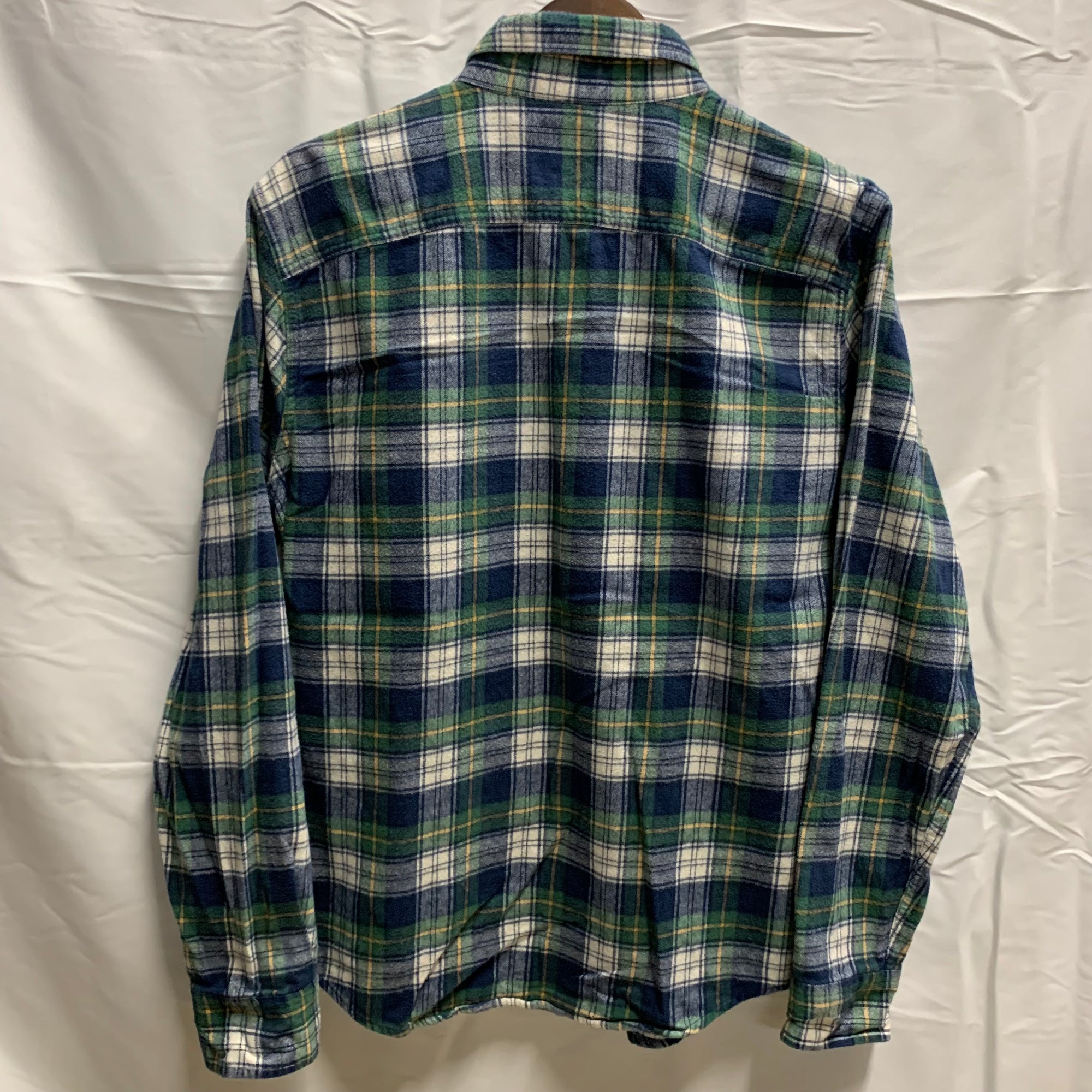 【中古】【古着】Abercrombie&Fitch チェック シャツ グリーン×ブルー×ホワイト Mサイズ
