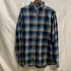 【中古】【古着】Eddie Bauer チェック シャツ ブルー×ネイビー×グレー TLサイズ