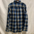 【中古】【古着】Eddie Bauer チェック シャツ ブルー×ネイビー×グレー TLサイズ