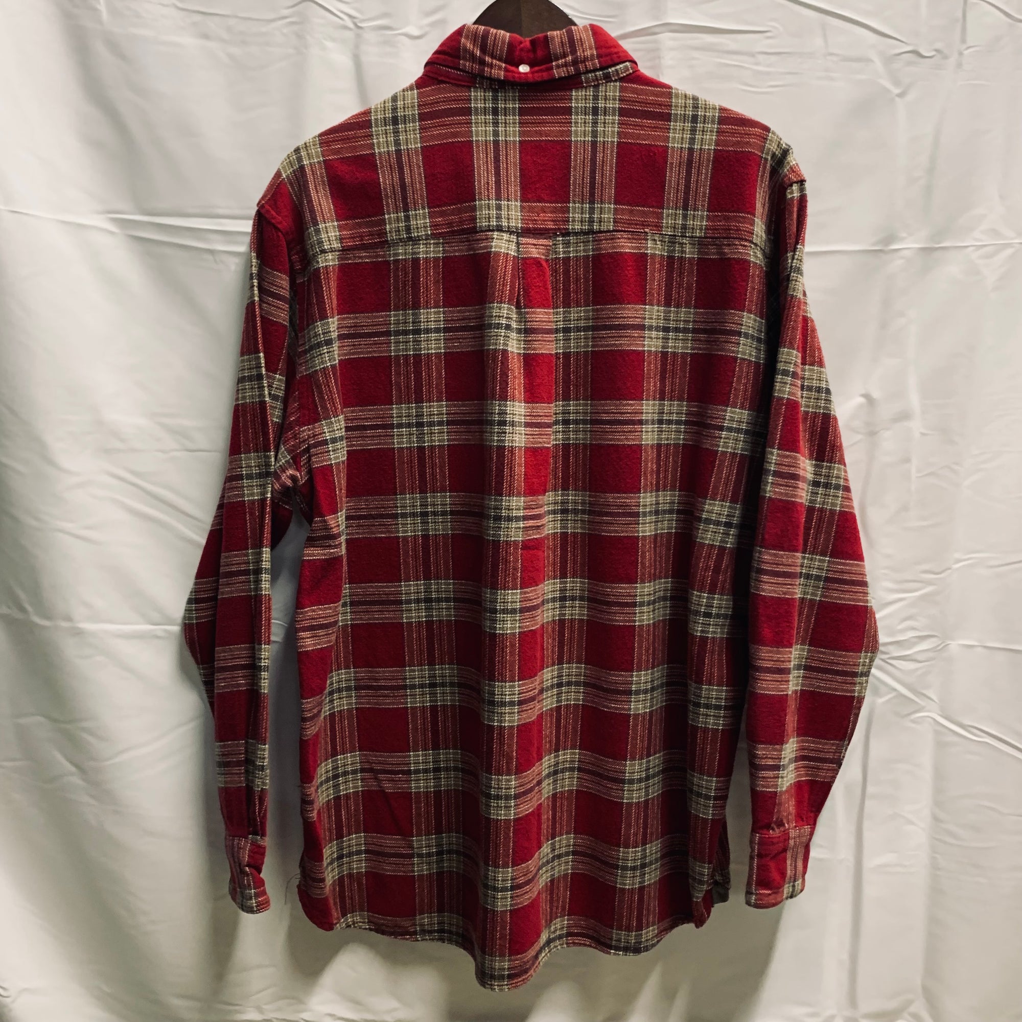 【中古】【古着】OLD NAVY チェック シャツ レッド×アイボリー Lサイズ