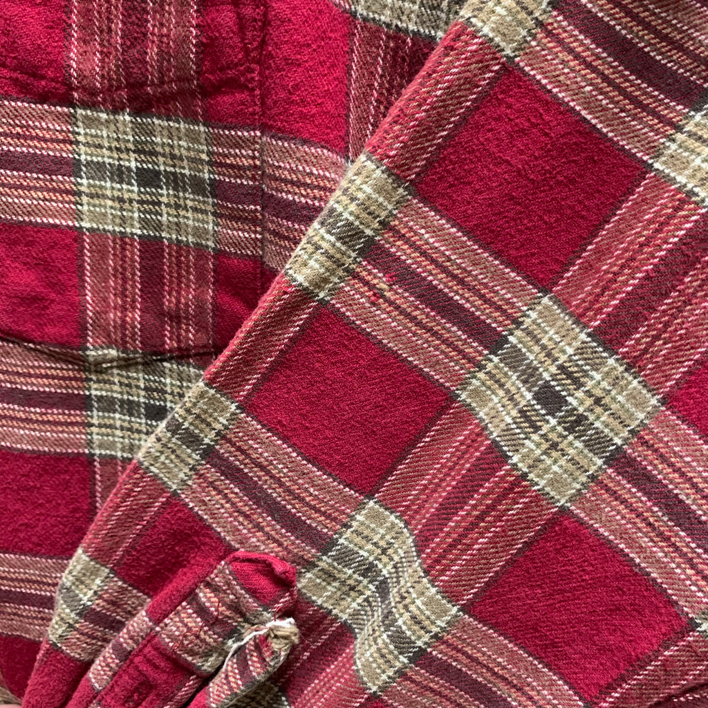 【中古】【古着】OLD NAVY チェック シャツ レッド×アイボリー Lサイズ