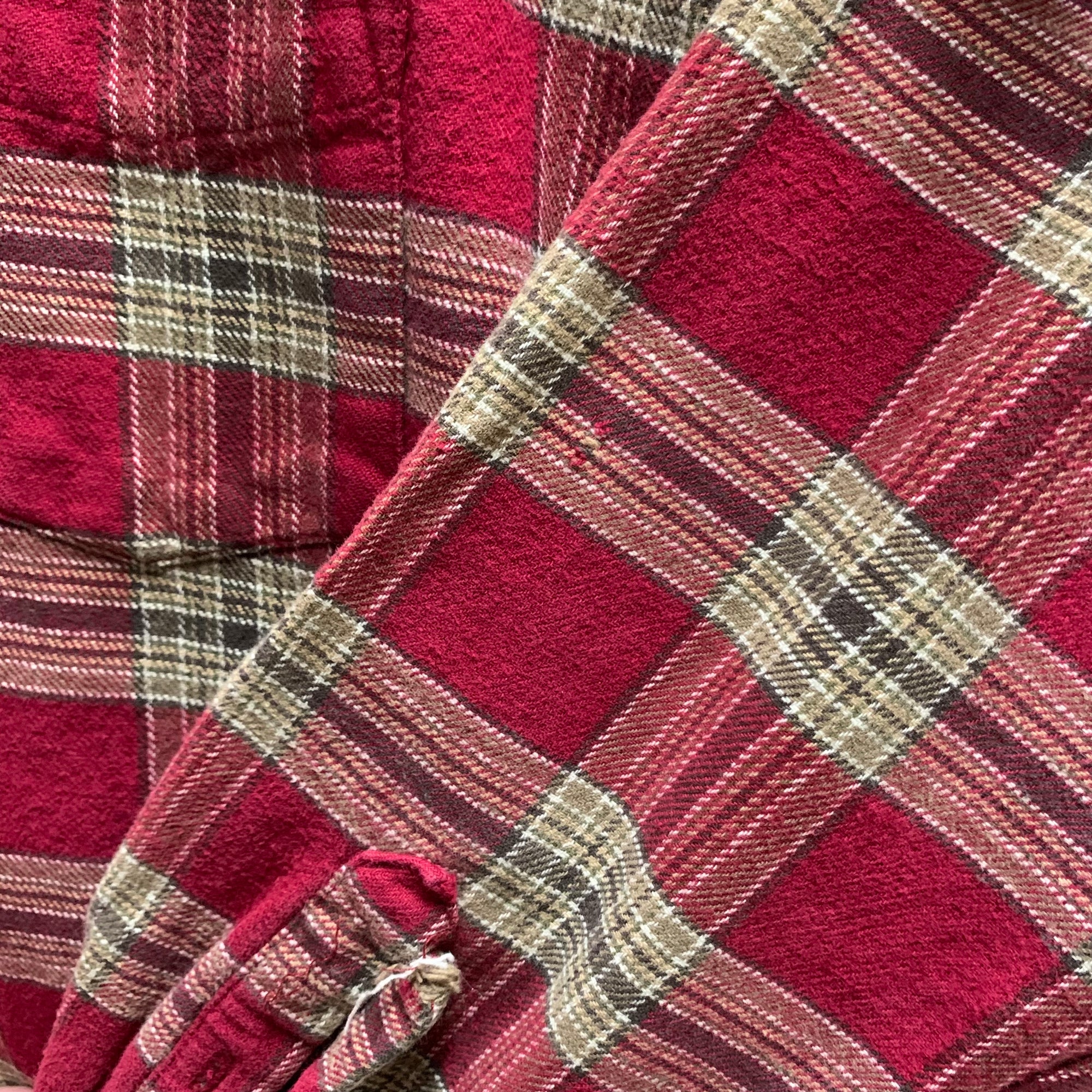 【中古】【古着】OLD NAVY チェック シャツ レッド×アイボリー Lサイズ