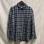 【中古】【古着】CHAPS チェック シャツ ブルー×ホワイト×グリーン XLサイズ