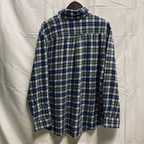 【中古】【古着】CHAPS チェック シャツ ブルー×ホワイト×グリーン XLサイズ