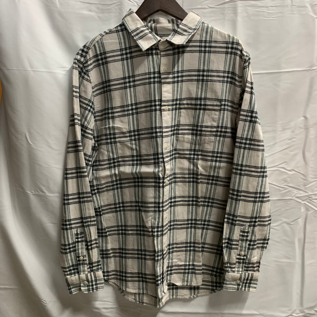 【中古】【古着】GAP チェック シャツ ホワイト×グリーン×ブラック Mサイズ