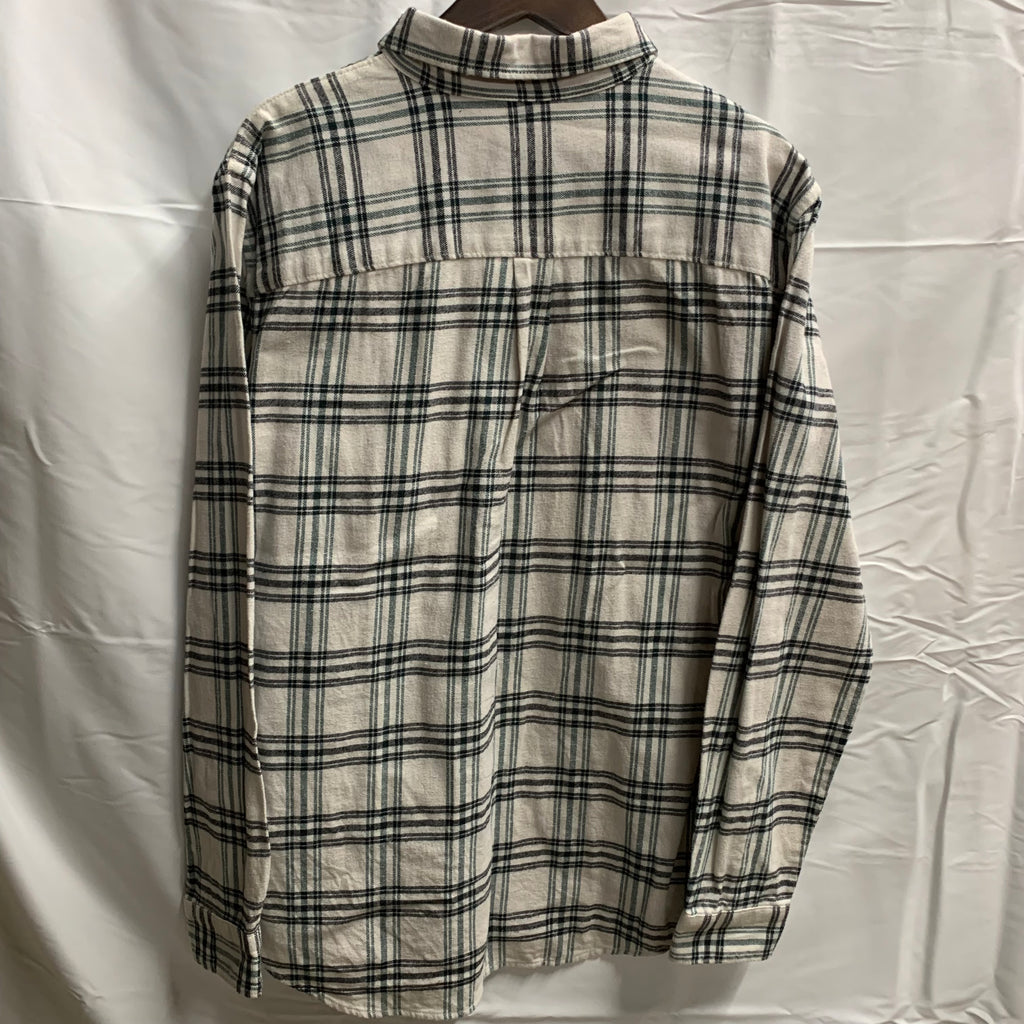 【中古】【古着】GAP チェック シャツ ホワイト×グリーン×ブラック Mサイズ