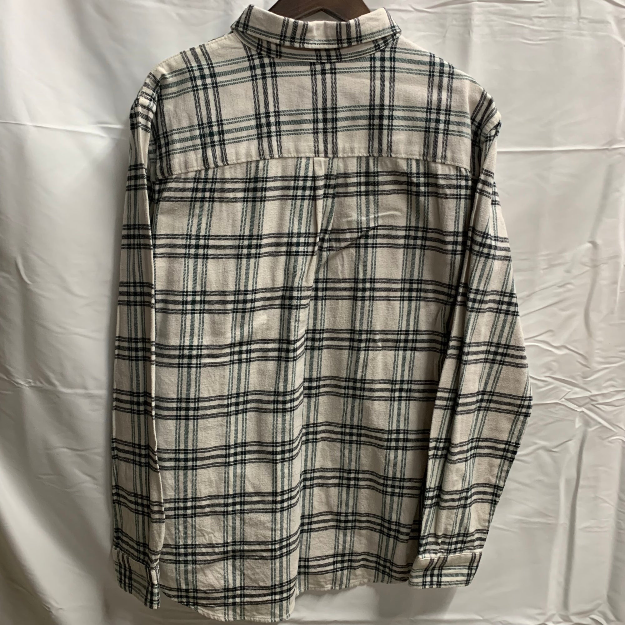 【中古】【古着】GAP チェック シャツ ホワイト×グリーン×ブラック Mサイズ