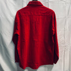 【中古】【古着】 無地 ネルシャツ レッド Lサイズ