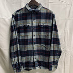【中古】【古着】OLD NAVY チェック シャツ ネイビー×グレー Lサイズ