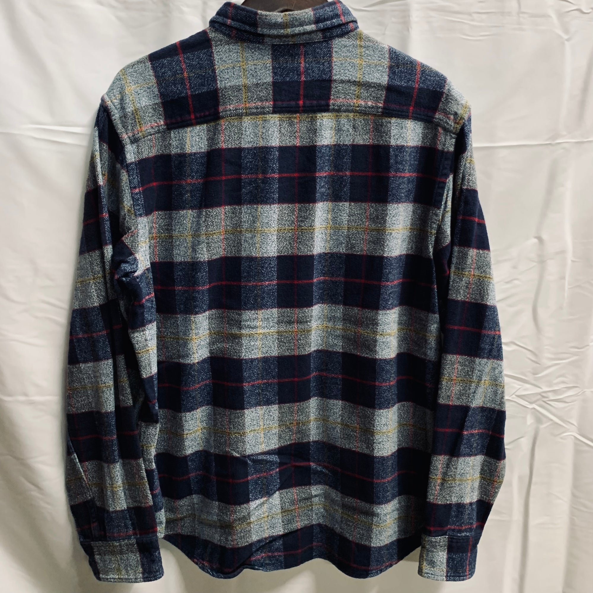 【中古】【古着】OLD NAVY チェック シャツ ネイビー×グレー Lサイズ