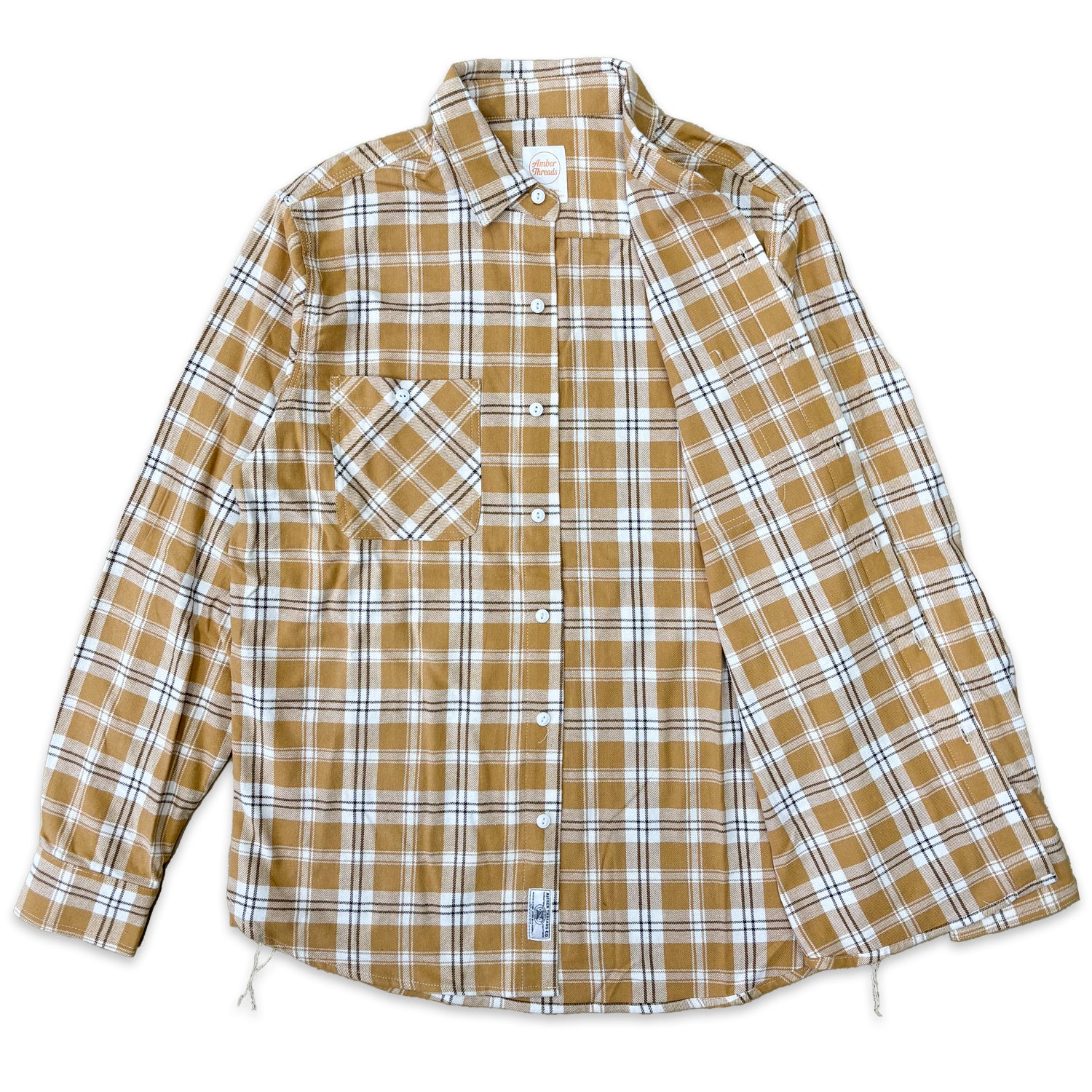 先染めコットン チェックフランネルワークシャツ / Cotton Flannel Check Shirt 【Amber Threads】