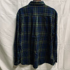 【中古】【古着】St. John's Bay チェック シャツ グリーン×ネイビー×イエロー Lサイズ