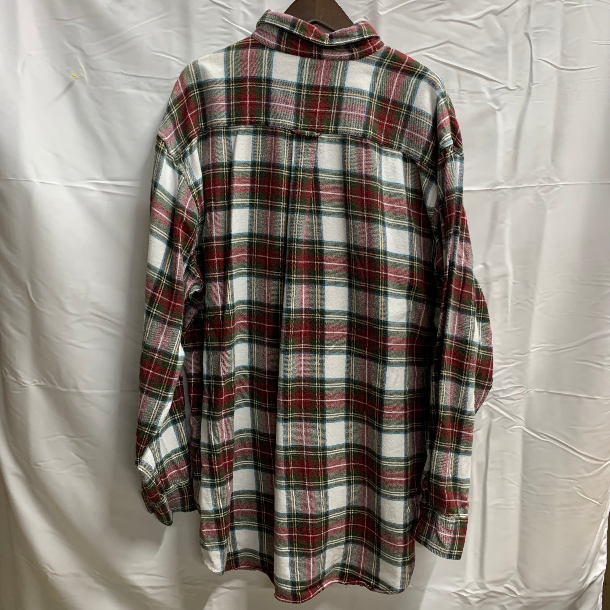 【中古】【古着】RED HEAD チェック シャツ ホワイト×グリーン×レッド XLTサイズ