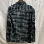 【中古】【古着】APT.9 チェック シャツ ブラック×グリーン×グレー Mサイズ