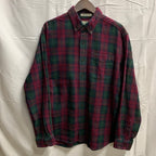 【中古】【古着】L.L.Bean チェック シャツ ボルドー×グリーン Mサイズ