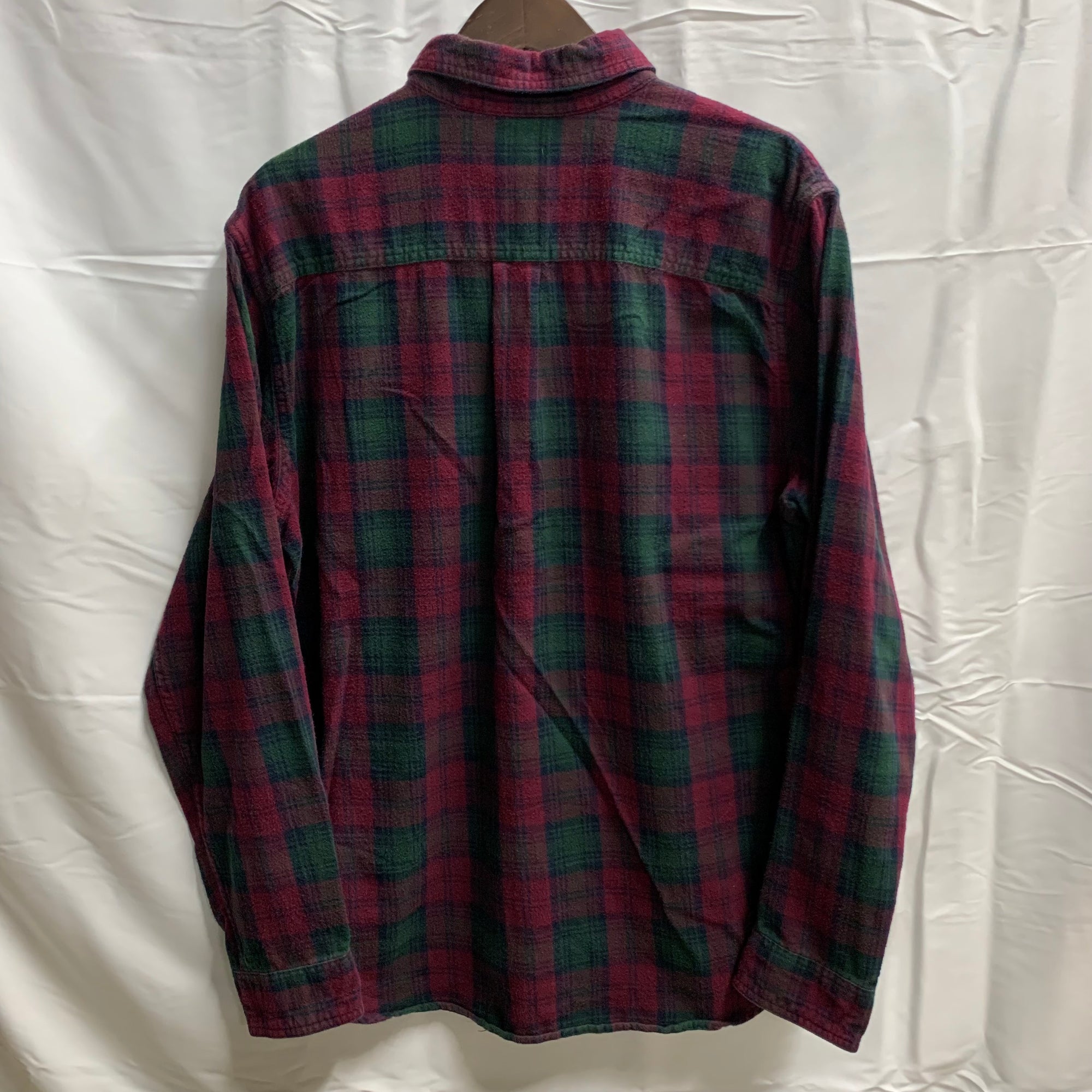 【中古】【古着】L.L.Bean チェック シャツ ボルドー×グリーン Mサイズ