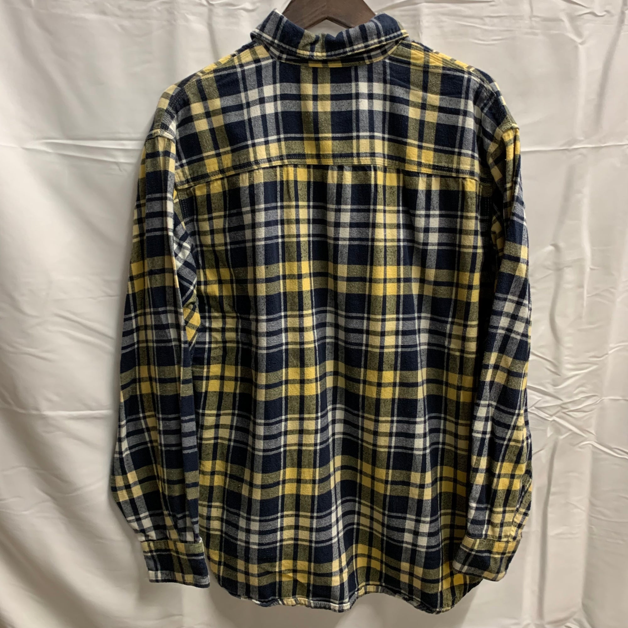 【中古】【古着】RED HEAD チェック シャツ ネイビー×イエロー×ホワイト Mサイズ