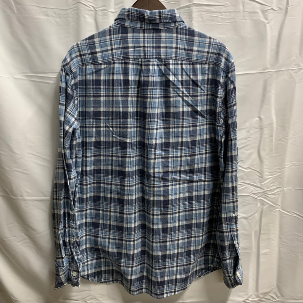 【中古】【古着】J.CREW チェック シャツ ブルー×ネイビー×ホワイト Mサイズ