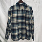 【中古】【古着】Eddie Bauer チェック シャツ ブルー×ネイビー×アイボリー Lサイズ