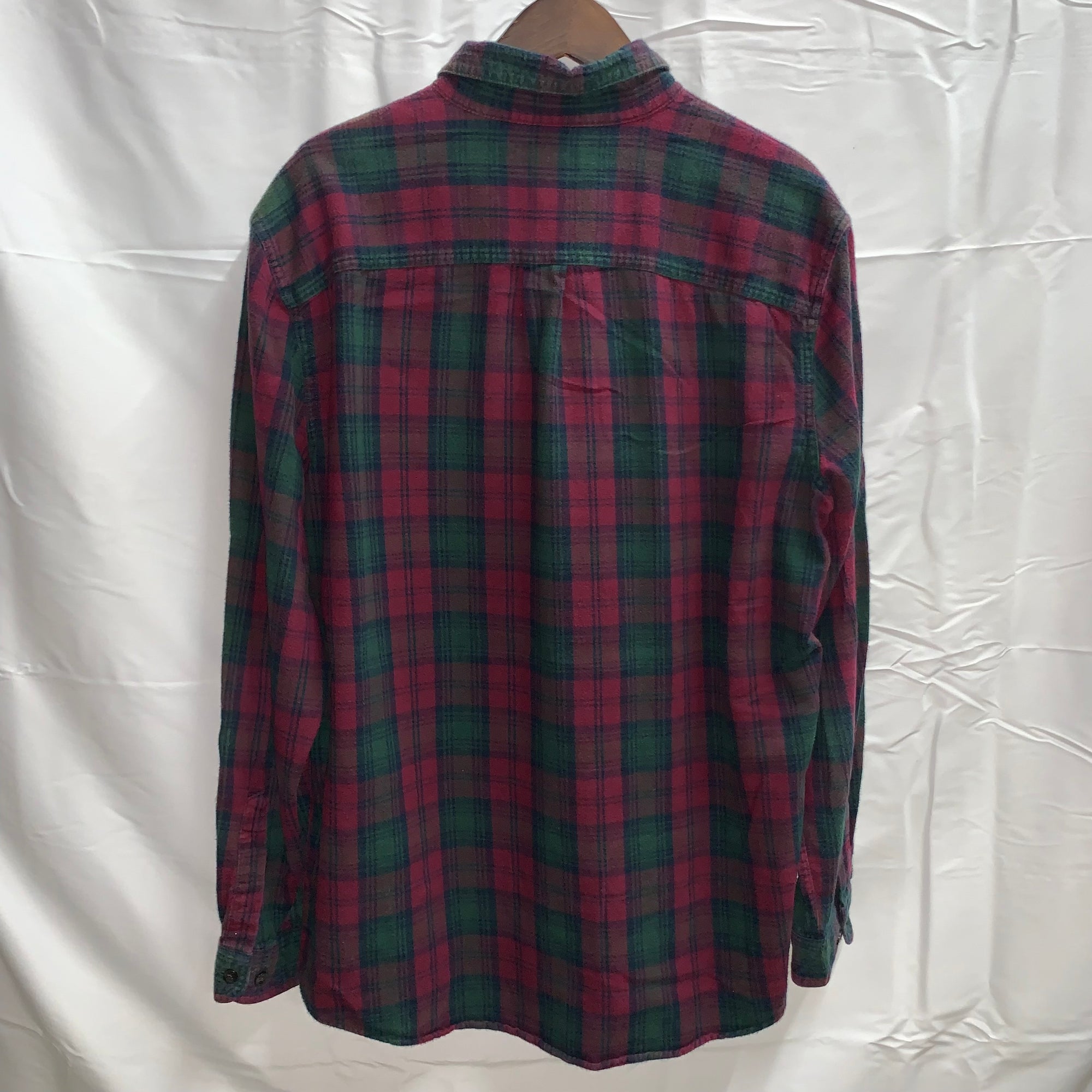 【中古】【古着】L.L.Bean チェック シャツ ボルドー×グリーン×ネイビー Lサイズ