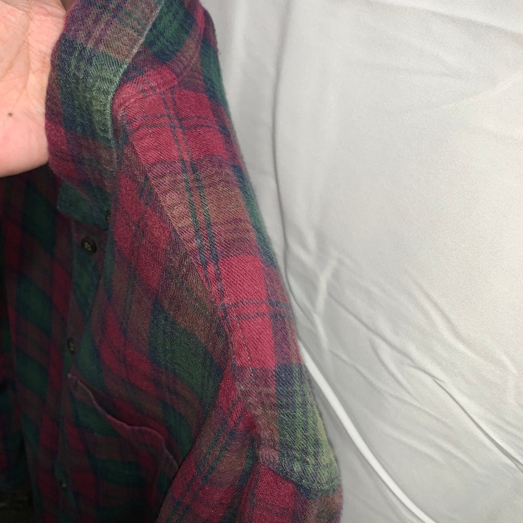 【中古】【古着】L.L.Bean チェック シャツ ボルドー×グリーン×ネイビー Lサイズ