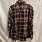 【中古】【古着】G.H.BASS&CO. チェック シャツ ネイビー×アイボリー×レッド XLサイズ
