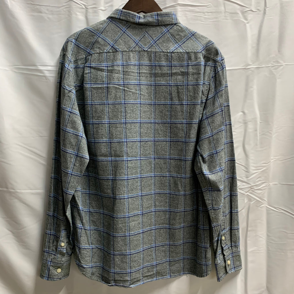 【中古】【古着】JACHS NY チェック シャツ グレー×ブルー×ホワイト Lサイズ