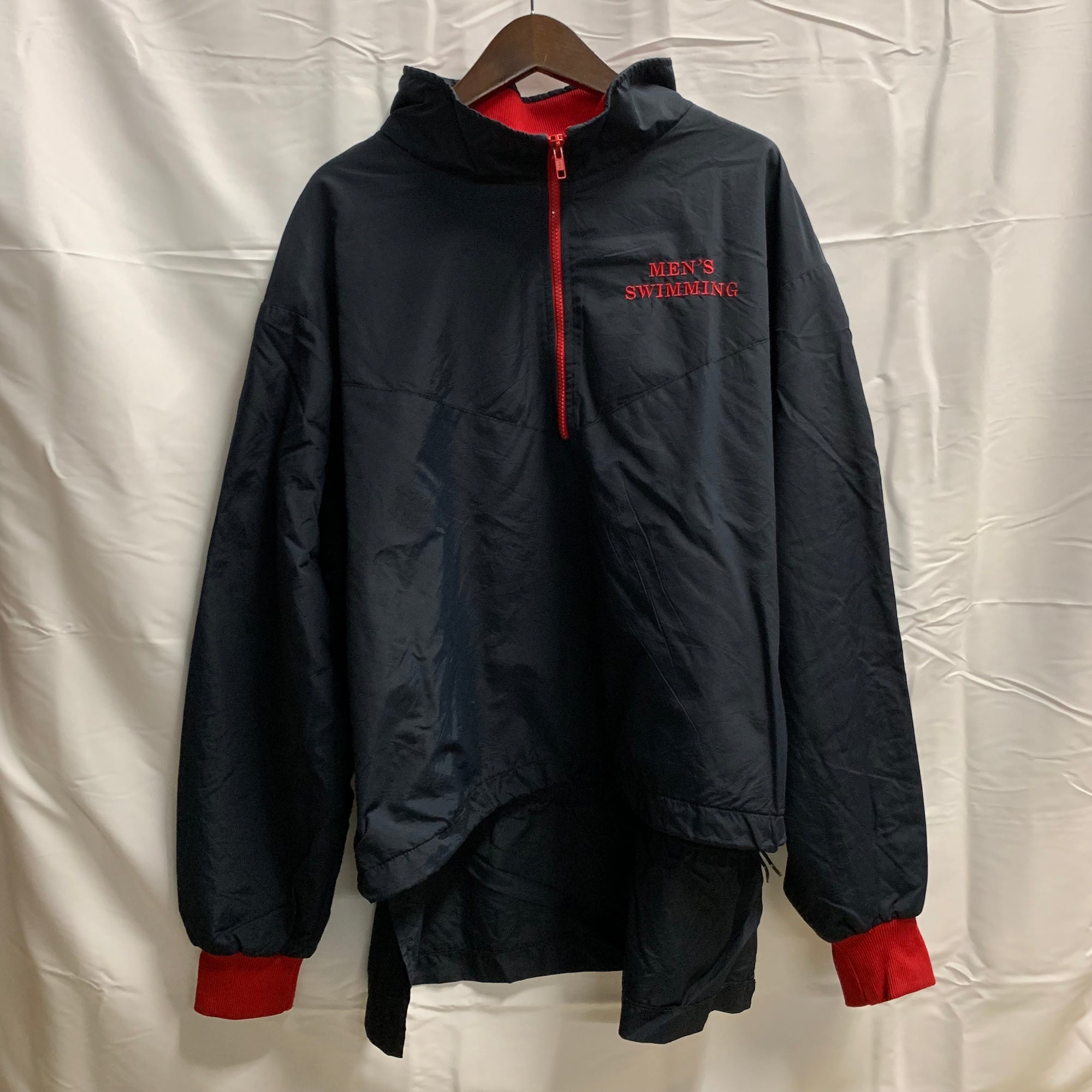 【中古】【古着】BOATHOUSE SPORTS ロゴ ナイロンプルオーバージャケット ブラック XX-LARGEサイズ