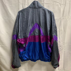 【中古】【古着】Athletic Works カラーブロック ナイロンフルジップジャケット グレー×パープル×ブルー Lサイズ