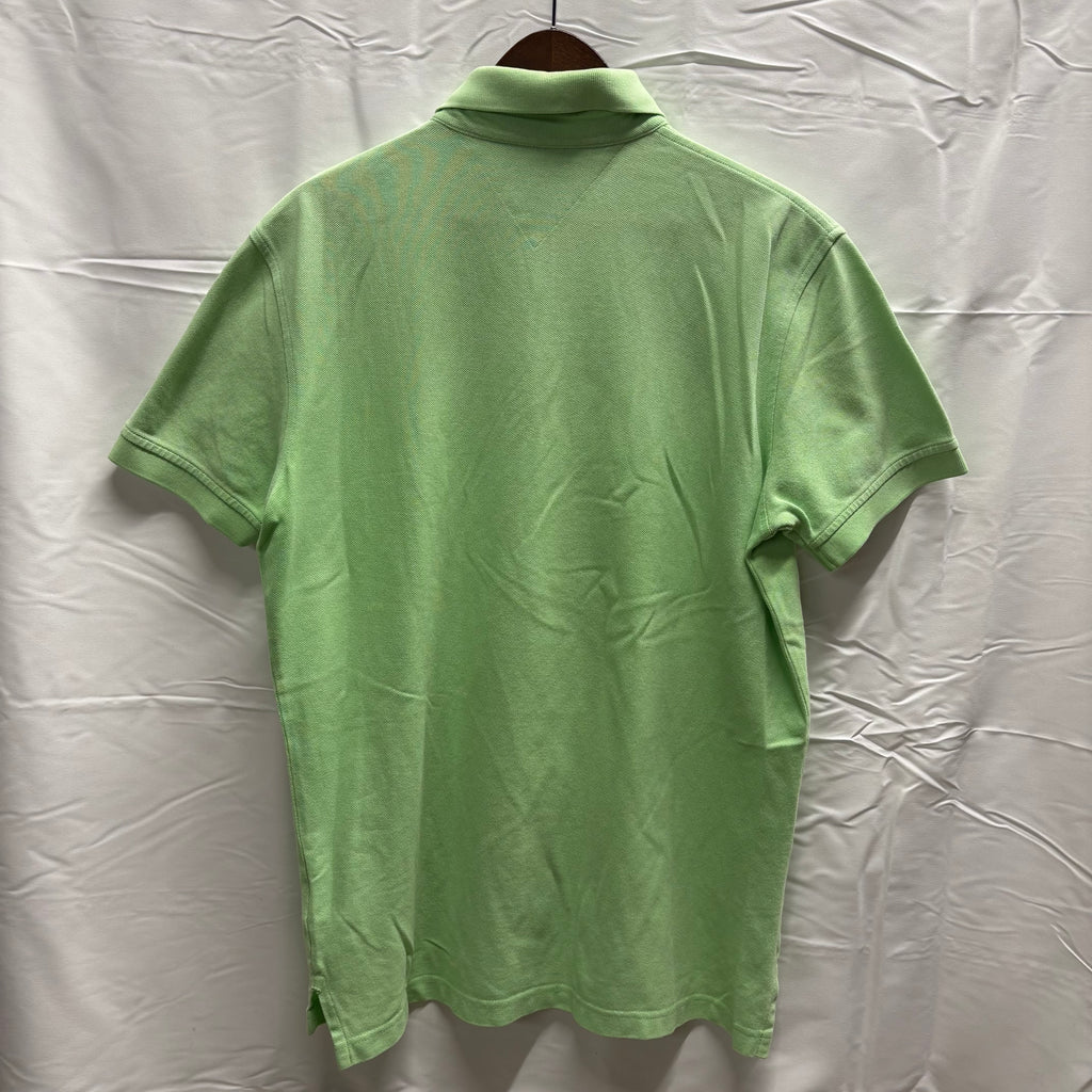 【古着】TOMMY HILFIGER ワンカラー S/S ポロシャツ ライトグリーン Mサイズ