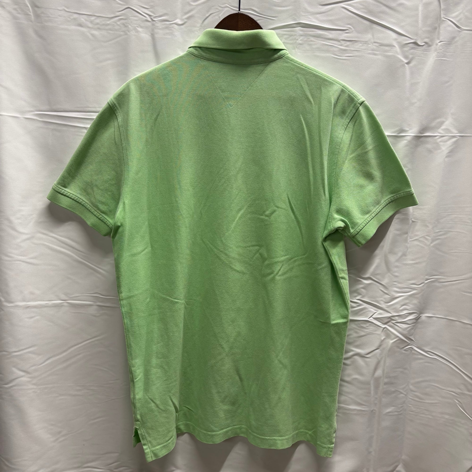 【古着】TOMMY HILFIGER ワンカラー S/S ポロシャツ ライトグリーン Mサイズ