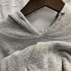 【中古】【古着】Old Varsity Brand ロゴ プルオーバーパーカー グレー Lサイズ