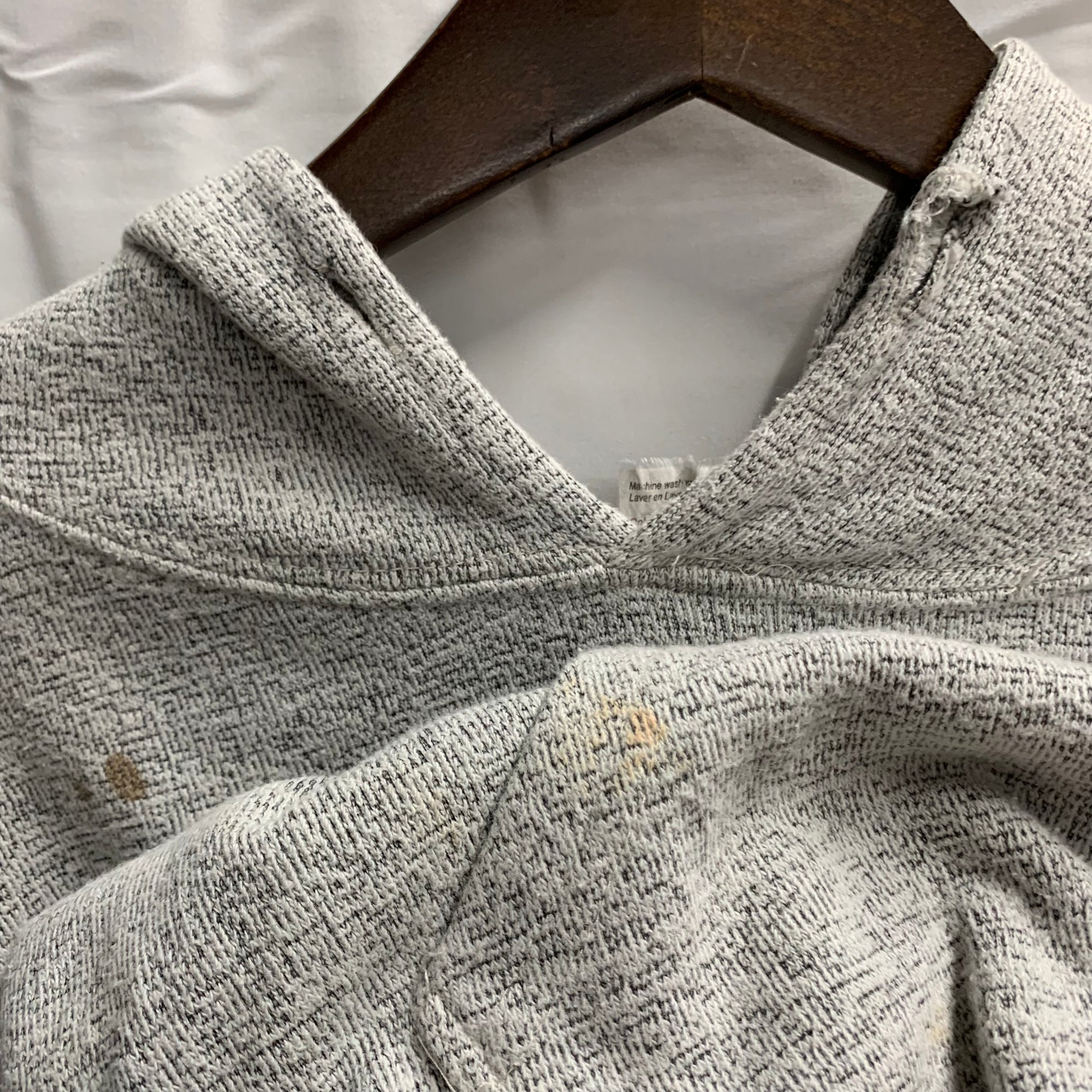 【中古】【古着】Old Varsity Brand ロゴ プルオーバーパーカー グレー Lサイズ